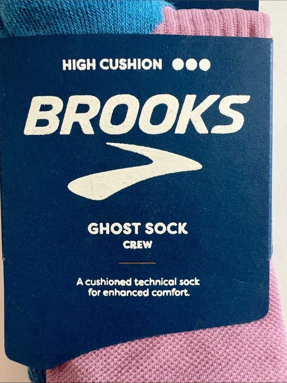 Brooks Crew Athletic Socks in Pink and Blue